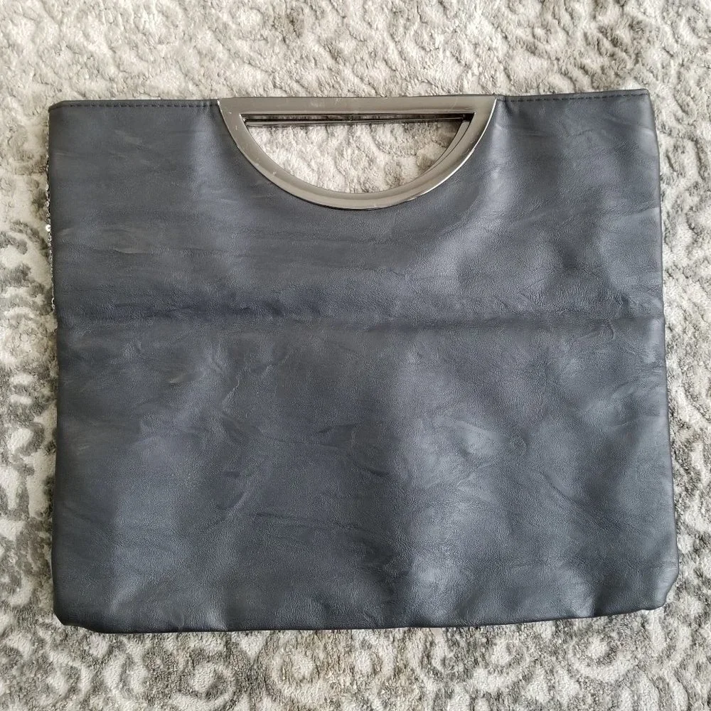 Style & Co Black & Silver Clutch Handbag Purse